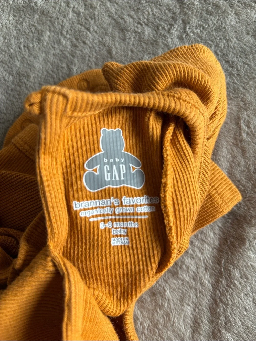 GAP baby girl Long-Sleeve Ruffle Bodysuit Mustard- Size 3-6M